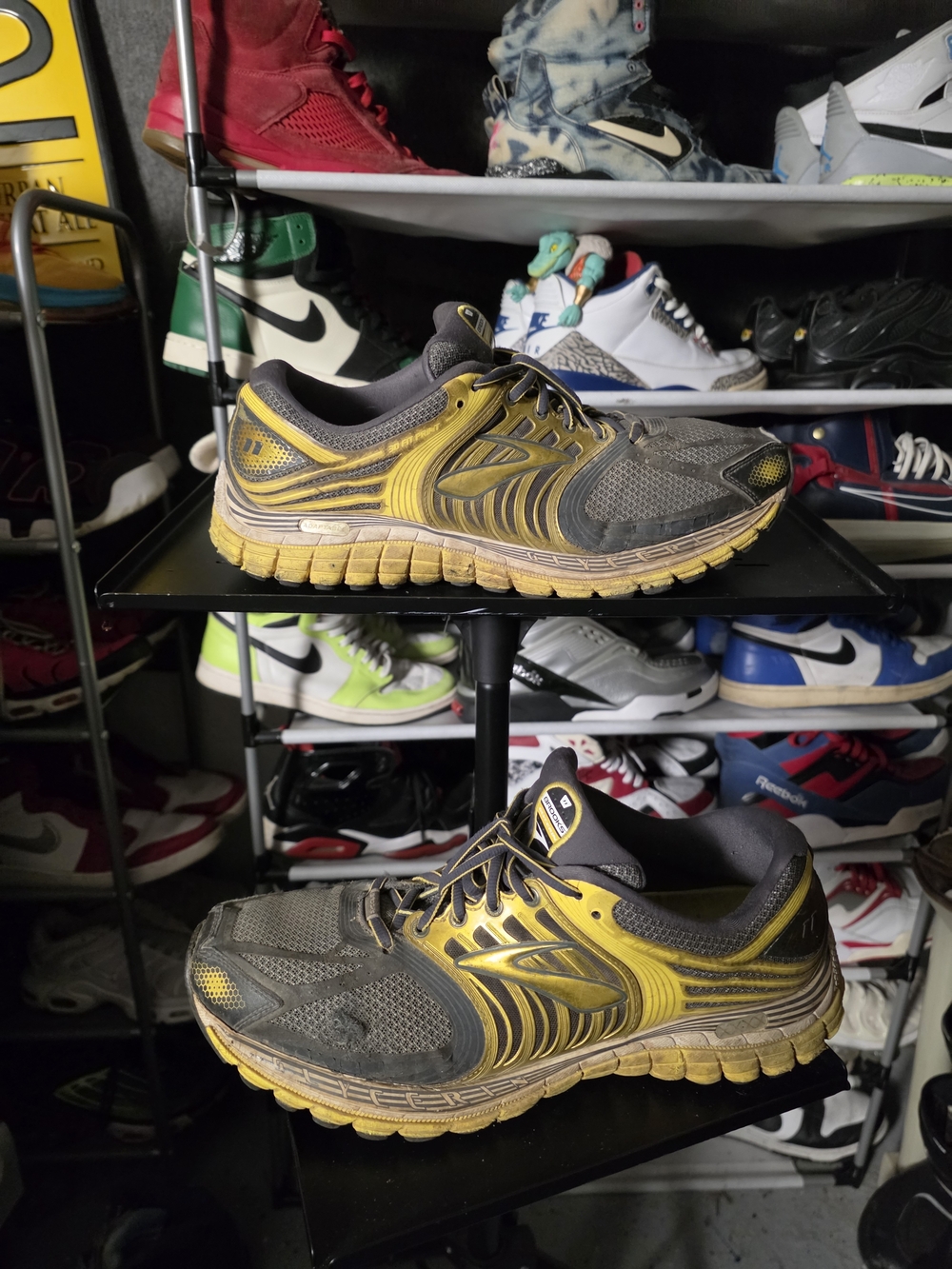 🔥 Brooks Glycerin 11 Men’s Size 12 Running Shoes Yellow Grey Gold